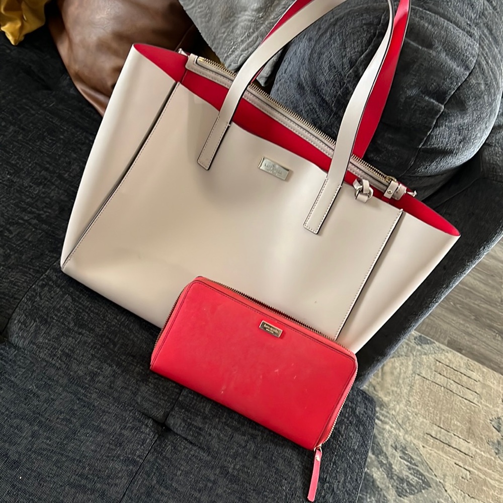 Kate Spade Shoulder Purse & XL wallet. Gently worn.